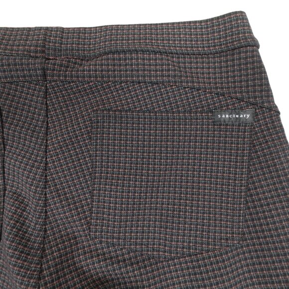Anthropologie Sanctuary Plaid Ponte Pants Womens Medium Skinny Stretch Casual - Picture 7 of 12